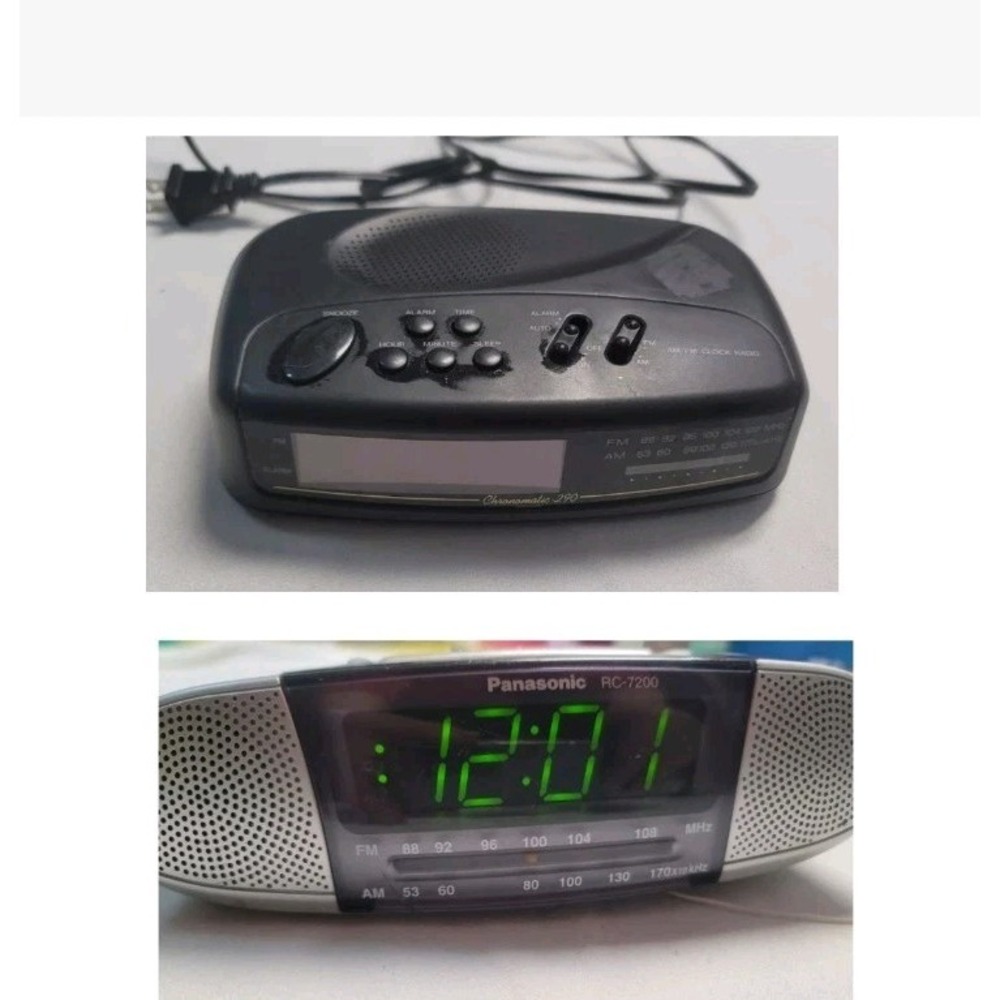 AM/FM Digital LED Clock Radio shak Chronomatic Lot Of 2